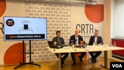 Konferencija za medije posmatračke misije Crta (foto: Rade Ranković-VOA)