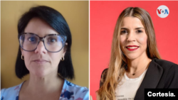 En esta combinación de fotos vemos, a la izquierda, a Alejandra Stolk, ingeniera de sistemas con especialización en seguridad de sistemas en la Universidad de York en Inglaterra y a Zeudy Galbán, ingeniera de petróleo egresada de la Universidad del Zulia.