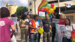 Un grupo de activistas de la comunidad LGTBIQ de Venezuela denuncia en Caracas el retraso procesal y pide la nulidad del artículo que establece que el matrimonio civil en el país solo puede darse entre un hombre y una mujer.