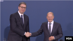 Susret nemačkog kancelara Olafa Šolca i predsednika Srbije Aleksandra Vučića u Berlinu 4. maja 2022. godine 