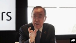 2023 年 5 月 31 日，前联合国秘书长潘基文在韩国首尔举行的新闻发布会上发表讲话。