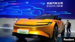 2023年上海车展上展出的一辆丰田车。（2023年4月18日）