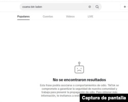 La plataforma TikTok no permite hacer búsquedas de la palabra Osama bin Laden.