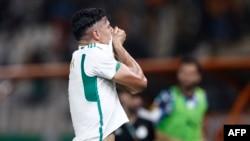 L’attaquant Baghdad Bounedjah lors de son match contre l'Angola, le 15 janvier 2024.