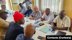 Delegações do PRS, liderada por Fernando Dias, e do PAIGC, Domingos Simões Pereira, Bisau, Angola, 26 Julho 2023