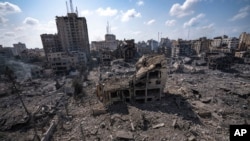 Gidajen da kuka kone daga barin wuta ta sama da Isra'ila ta kai kan Gaza