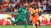 La Côte d'Ivoire et la Guinée-Bissau au stade olympique Alassane Ouattara à Ebimpe, Abidjan, le 13 janvier. 2024.