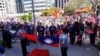 10月8日旧金山圣玛利广场举行了中华民国升国旗典礼; 300多民众参与观礼