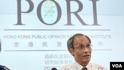 香港民意研究所行政总裁钟庭耀宣布停止公布六四事件及市民身份认同等民意调查数据。（美国之音/汤惠芸）