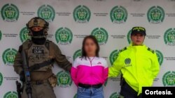 La venezolana Wanda del Valle Bermúdez fue capturada por el trabajo conjunto entre la policías peruana y colombiana, y el FBI. [Foto: Policía de Colombia]
