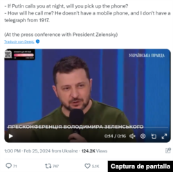 Captura de pantalla de publicación en X.
