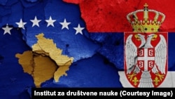 Zastave Kosova i Srbije - ilustracija.
