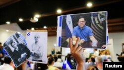 ARCHIVO - El periodista Miguel Mora (en la foto), director de "100% Noticias" que fue arrestado en Managua en diciembre de 2018 por celebrar el Día Mundial de la Libertad de Prensa. 