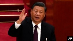 Chinese President Xi Jinping attends the closing ceremony of the 20th National Congress of China's ruling Communist Party at the Great Hall of the People in Beijing, Oct. 22, 2022. 