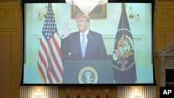 Video snimak predsednika Donalda Trampa kako snima saopštenje 7. januara 2021. 