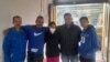 Leonardo Jose Cortéz Mora, segundo de derecha a izquierda, posa junto a sus familiares venezolanos que sobrevivieron al accidente en Nicaragua. [Foto: Cortesía]