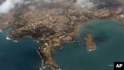 Vista aérea da Cidade da Praia