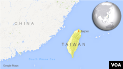 The Taiwan Strait, 180 kilometers wide, runs between the island of Taiwan and China. 