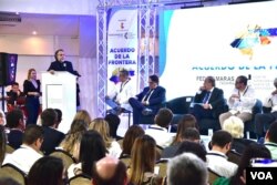 Armando Benedetti, embajador de Colombia en Venezuela ,tuvo una corta participación, en el Foro ‘Acuerdo de la Frontera’, debido a quebrantos de salud; sin embargo, su mensaje fue de entusiasmo ante un nuevo rumbo de relaciones con el vecino país. [Foto: Heider Logatto]