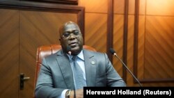Le président de la République démocratique du Congo, Felix Tshisekedi, à Kinshasa, le 8 décembre 2021. 
