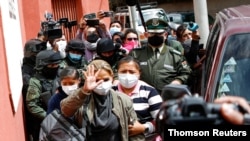 La expresidenta interina de Bolivia, Jeanine Áñez, fue trasladada el 23 de marzo pasado a una cárcel de mujeres, en la Paz. [Foto: Archivo/Reuters]