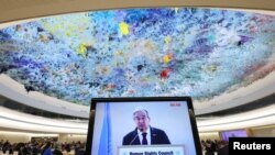 Antonio Guterres, secretario general de las Naciones Unidas, asiste al Consejo de Derechos Humanos de las Naciones Unidas en Ginebra, Suiza, el 27 de febrero de 2023.