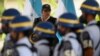 La presidenta de Honduras, Xiomara Castro, pronuncia un discurso durante la celebración del 91 aniversario de las Fuerzas Armadas de Honduras el 30 de mayo de 2022.