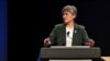 La ministra de Asuntos Exteriores de Australia, Penny Wong, habla durante el Foro de Cooperación Marítima de la Cumbre Especial ASEAN-Australia, en Melbourne, Australia, el 4 de marzo de 2024. 