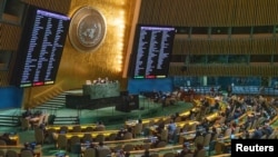 聯合國大會2022年10月12日通過決議譴責並拒絕接受俄羅斯吞併烏克蘭領土的行為。（路透社）