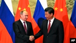 资料照：2016年6月25日中国国家主席习近平在北京会晤到访的俄罗斯总统普京。