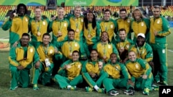 L'équipe de rugby de l'Afrique du Sud au Brésil le 11 août 2016.