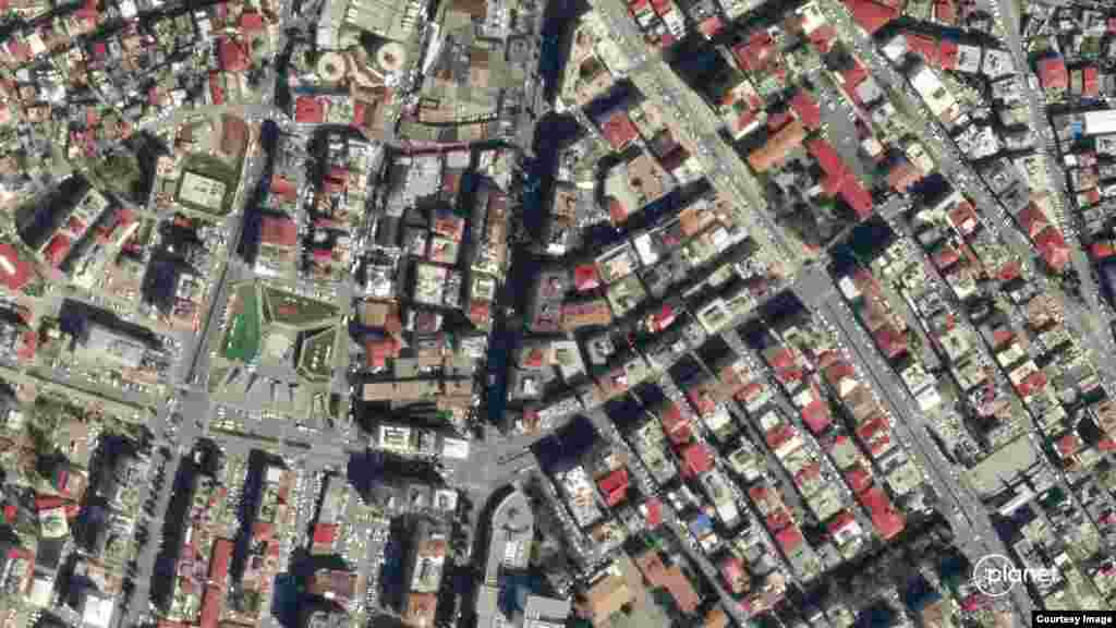 A satellite images of Kahramanmaras, Turkey, taken April 4, 2021, (left) and Feb 7, 2023, (right). Use the slider to see the city before and after the deadly Feb. 5 earthquake. (Planet Labs PBC)