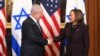 Wapres AS Kamala Harris bertemu PM Israel Benjamin Netanyahu di Gedung Kantor Eksekutif Eisenhower di Washington, DC, pada 25 Juli 2024. 