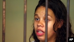 Heather Mack di selnya sebelum persidangan, Rabu (11/3).