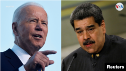ARCHIVO - Montaje con los rostros del presidente de EEUU, Joe Biden, a la izquierda, y de su homólogo venezolano, Nicolás Maduro.