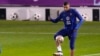 France's Kylian Mbappe kicks the ball during the training session at the Jassim Bin Hamad stadium in Doha, Qatar, Dec. 16, 2022. France will face Argentina in the World Cup final soccer match on Dec. 18. 