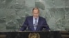 Menteri Luar Negeri Rusia Sergey Lavrov berpidato di pertemuan tahunan Majelis Umum PBB hari Sabtu, 24 September 2022. 