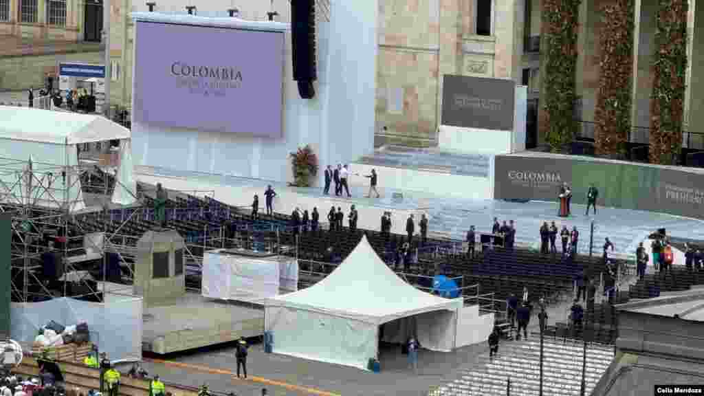 La Plaza de Nariño, en Bogotá, Colombia, el 7 de agosto del 2022, horas antes de la toma de posesión de Gustavo Petro como presidente.