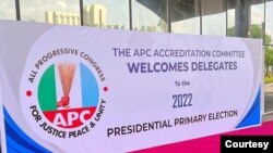 Filin Eagle Sqaure a da ke Abuja inda APC ke gudanar da zaben fitar da gwani (Facebook/APC)
