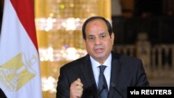 Le président égyptien Abdel Fattah el-Sissi, au palais présidentiel Ittihadiya au Caire, en Égypte, le 26 mai 2017.
