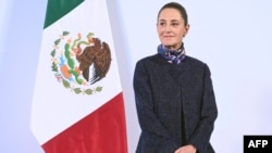 Predsednica Meksika Klaudia Šejnbaum tokom konferencije za novinare u Meksiko Sitiju, 28. novembra 2024.