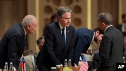 美國國務卿布林肯在約旦出席加薩人道援助緊急行動呼籲會議。(2024年6月11日)