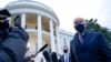 Presiden Joe Biden berbicara kepada para jurnalis di South Lawn Gedung Putih sebelum menaiki helikopter Marine One di Washington, Selasa, 16 Februari 2021. 