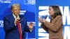 This combination of pictures created on October 26, 2024 showsDonald Trump and US Kamala Harris.