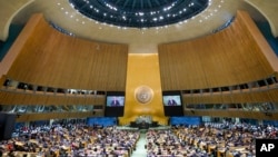 El secretario general de las Naciones Unidas, Antonio Guterres, se dirige a la 77ª sesión de la Asamblea General en la sede de la ONU el martes 20 de septiembre de 2022. (Foto AP/Mary Altaffer)