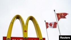 A McDonald's sign in London, Ontario, Canada October 2, 2019.