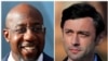 En esta combinación de fotografías aparecen de izq. a der., el senador Raphael Warnock y Jon Ossof, ambos demócratas de Georgia.