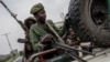 Wanajeshi wa DRC wakishika doria nje ya mji wa Goma, DRC. Waasi wa M23 wanapigana na wanajeshi wa DRC ndani ya Goma