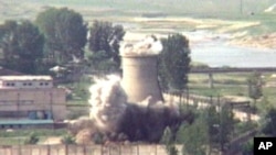 Destruction d’un site nucléaire en Corée du nord le 27 juin 2008.