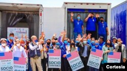 Donativo de Estados Unidos de 1.5 millones de vacunas contra el COVID-19 de Moderna llega a El Salvador. Foto cortesía del gobierno de El Salvador. 